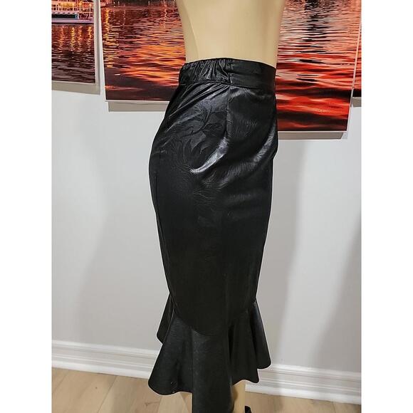 Peter And Jo Made In France Black Jacquard Size 1 (S) Trumpet Women's Skirt #7 - Picture 8 of 12